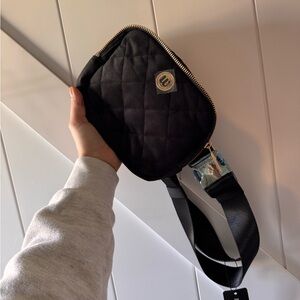 Elegant Black Quilted Crossbody Bag